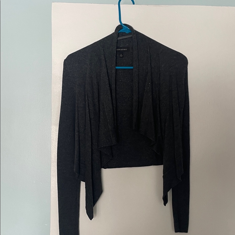 Banana Republic Charcoal Open Front Cardigan
